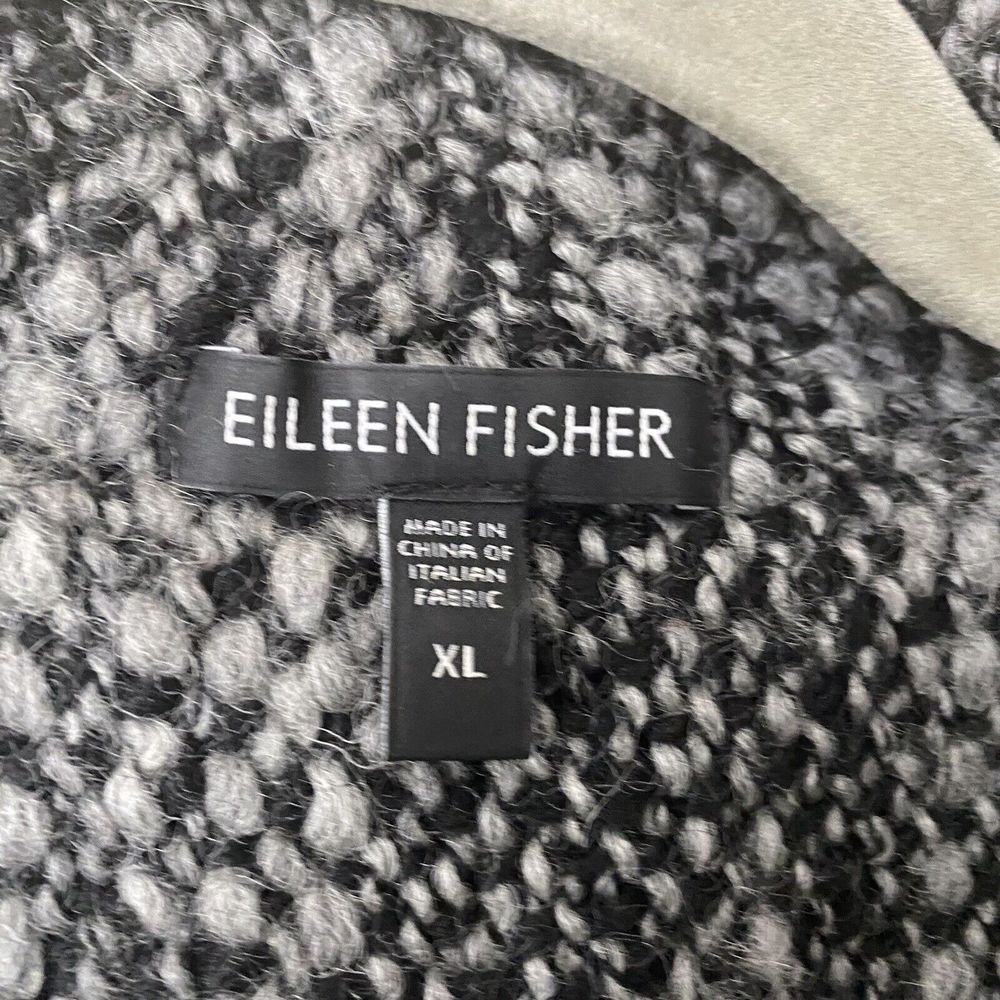 Eileen Fisher Jacket Womens Sz XL Wool Peacoat Tweed Button Front - Picture 7 of 8